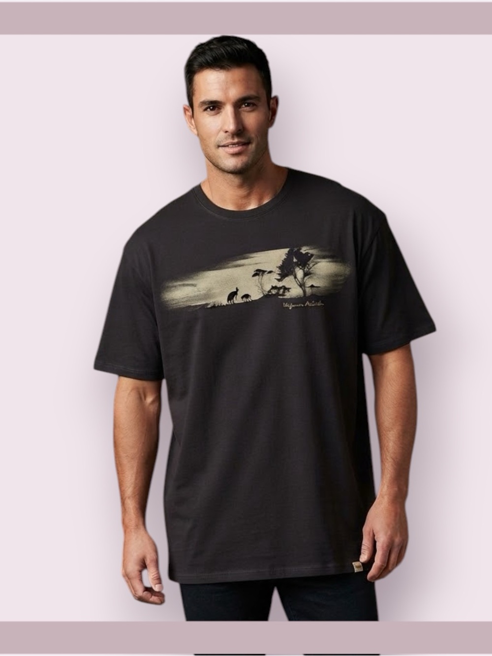 Pacific Creations Classic Fit Black “Outback Kangaroos” Tee